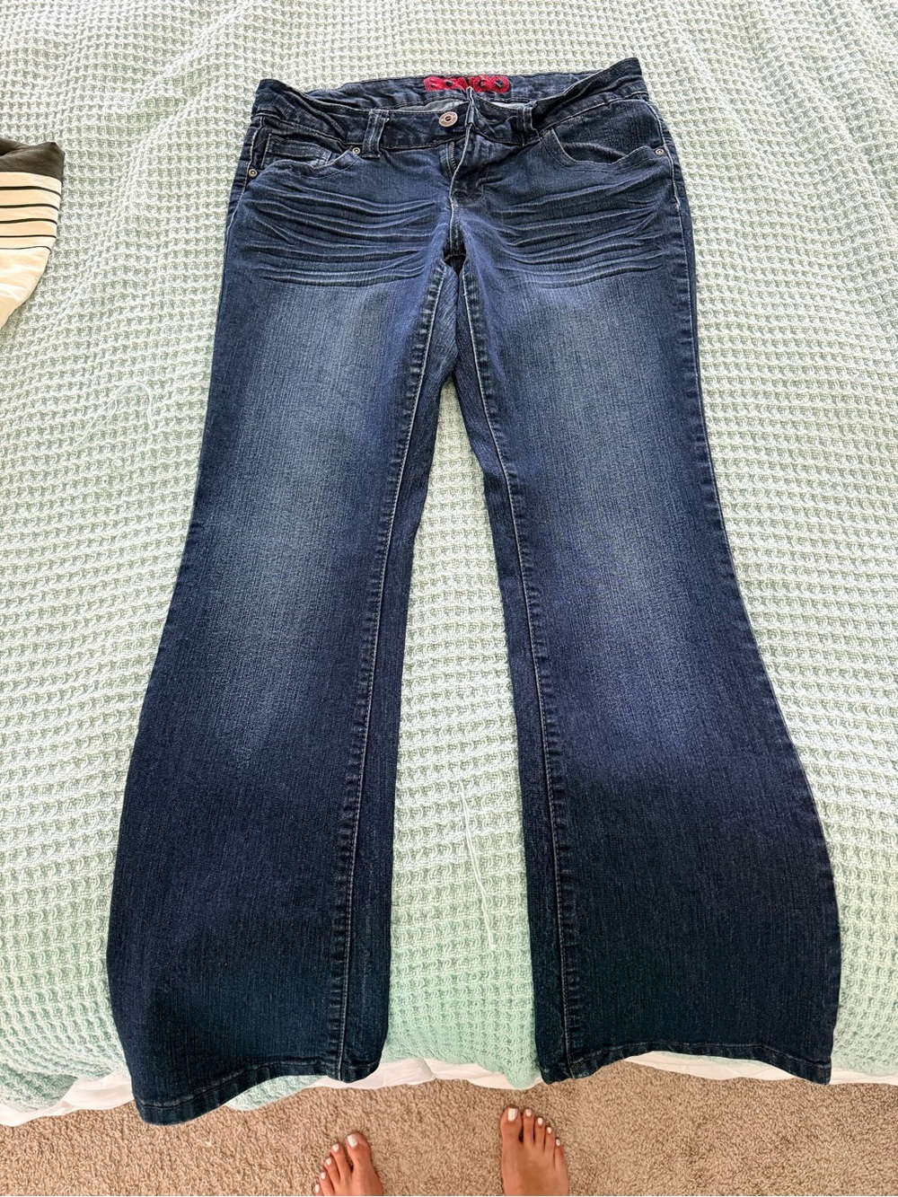 BONGO Girls Dark Blue Bootcut Jeans